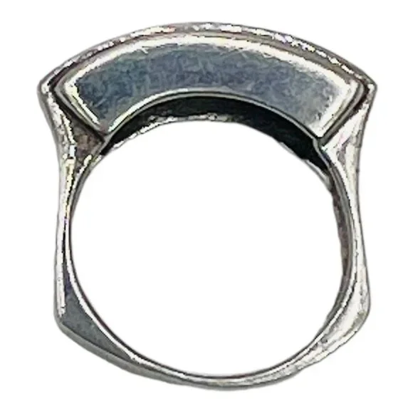 925 Italy Sterling Silver Estate Vintage Ring Artistic Sleek Wide Size 6.75 - Picture 4 of 11